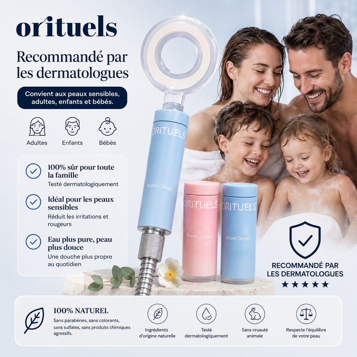 Pommeau Filtrant ORITUELS™ — Technologie Coréenne